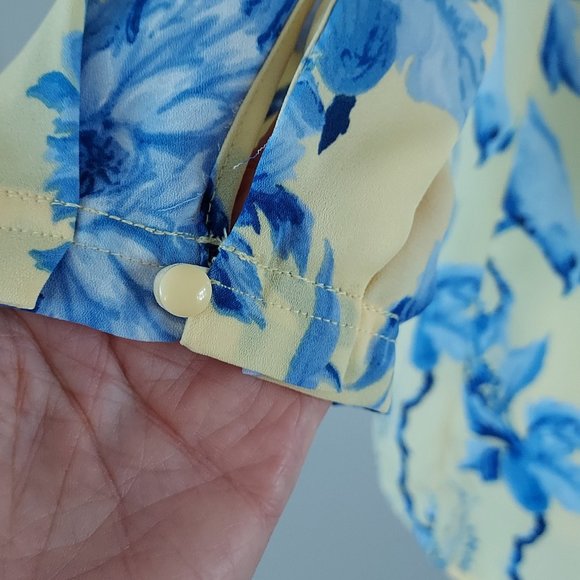 Yellow Floral Talbots Top, Sz M, NWOT - Picture 4 of 12